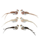 Decoris Clip-on Foam Birds with Feather Tail & Wing Set of 2pcs - Brown (3 Assorted)